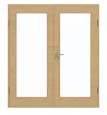 Frontansicht von GARANT Doppelflügeltür inkl. Zarge Quer Authentic Asteiche CPL mit Lichtausschnitt LA-3