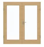 Frontansicht von GARANT Doppelflügeltür inkl. Zarge Quer Authentic Asteiche GCK08 mit Lichtausschnitt LA-3