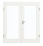 Frontansicht von GARANT Doppelflügeltür inkl. Zarge Quer Authentic Bianco CPL mit Lichtausschnitt LA-3