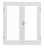 Frontansicht von GARANT Doppelflügeltür inkl. Zarge Quer Authentic Grigio GCK08 mit Lichtausschnitt LA-3