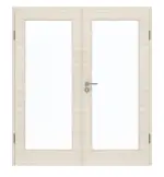 Frontansicht von GARANT Doppelflügeltür inkl. Zarge Quer Authentic Perl GCK08 mit Lichtausschnitt LA-3