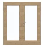 Frontansicht von GARANT Doppelflügeltür inkl. Zarge Quer Authentic Risseiche GCK08 mit Lichtausschnitt LA-3