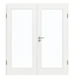 Frontansicht von GARANT Doppelflügeltür inkl. Zarge D354-60 Designer White Resopal mit Lichtausschnitt LA-3