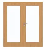 Frontansicht von GARANT Doppelflügeltür inkl. Zarge Eiche Premium CPL mit Lichtausschnitt LA-3