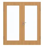 Frontansicht von GARANT Doppelflügeltür inkl. Zarge Eiche Premium GCK08 mit Lichtausschnitt LA-3