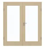 Frontansicht von GARANT Doppelflügeltür inkl. Zarge Natura Ahorn CPL mit Lichtausschnitt LA-3