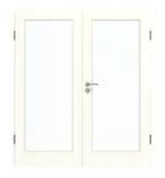 Frontansicht von GARANT Doppelflügeltür inkl. Zarge U11026SD Kristallweiß GHK08 mit Lichtausschnitt LA-3