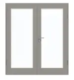 Frontansicht von GARANT Doppelflügeltür inkl. Zarge U12115SD Platingrau GHK08 mit Lichtausschnitt LA-3