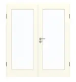 Frontansicht von GARANT Doppelflügeltür inkl. Zarge W980ST15 Platinweiß GHK08 mit Lichtausschnitt LA-3