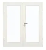 Frontansicht von GARANT Doppelflügeltür inkl. Zarge Weiß Struktur Premium CPL mit Lichtausschnitt LA-3