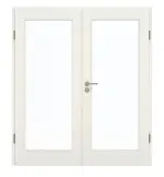 Frontansicht von GARANT Doppelflügeltür inkl. Zarge Weiß Struktur Premium GCK08 mit Lichtausschnitt LA-3