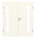 Frontansicht von GARANT Doppelflügeltür inkl. Zarge 9417-60 Snow White CPL mit Lichtausschnitt LA-4 bandseitig