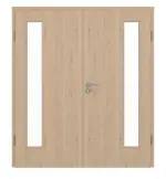 Frontansicht von GARANT Doppelflügeltür inkl. Zarge Authentic Achat CPL mit Lichtausschnitt LA-4 bandseitig