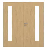 Frontansicht von GARANT Doppelflügeltür inkl. Zarge Authentic Asteiche CPL mit Lichtausschnitt LA-4 bandseitig