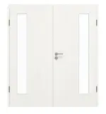 Frontansicht von GARANT Doppelflügeltür inkl. Zarge Authentic Bianco CPL mit Lichtausschnitt LA-4 bandseitig