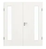 Frontansicht von GARANT Doppelflügeltür inkl. Zarge Authentic Bianco GCK08 mit Lichtausschnitt LA-4 bandseitig