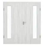 Frontansicht von GARANT Doppelflügeltür inkl. Zarge Authentic Grigio GCK08 mit Lichtausschnitt LA-4 bandseitig