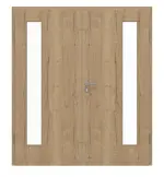 Frontansicht von GARANT Doppelflügeltür inkl. Zarge Authentic Risseiche CPL mit Lichtausschnitt LA-4 bandseitig