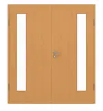 Frontansicht von GARANT Doppelflügeltür inkl. Zarge Buche Exklusiv GCK08 mit Lichtausschnitt LA-4 bandseitig