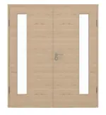 Frontansicht von GARANT Doppelflügeltür inkl. Zarge Quer Authentic Achat CPL mit Lichtausschnitt LA-4 bandseitig