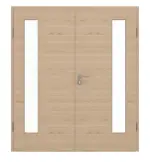 Frontansicht von GARANT Doppelflügeltür inkl. Zarge Quer Authentic Achat GCK08 mit Lichtausschnitt LA-4 bandseitig