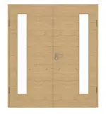 Frontansicht von GARANT Doppelflügeltür inkl. Zarge Quer Authentic Asteiche CPL mit Lichtausschnitt LA-4 bandseitig