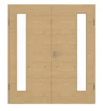 Frontansicht von GARANT Doppelflügeltür inkl. Zarge Quer Authentic Asteiche GCK08 mit Lichtausschnitt LA-4 bandseitig