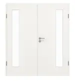 Frontansicht von GARANT Doppelflügeltür inkl. Zarge Quer Authentic Bianco CPL mit Lichtausschnitt LA-4 bandseitig