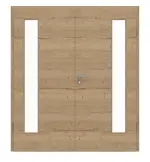 Frontansicht von GARANT Doppelflügeltür inkl. Zarge Quer Authentic Risseiche CPL mit Lichtausschnitt LA-4 bandseitig