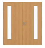 Frontansicht von GARANT Doppelflügeltür inkl. Zarge Eiche Premium CPL mit Lichtausschnitt LA-4 bandseitig