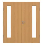 Frontansicht von GARANT Doppelflügeltür inkl. Zarge Eiche Premium GCK08 mit Lichtausschnitt LA-4 bandseitig