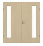 Frontansicht von GARANT Doppelflügeltür inkl. Zarge Natura Ahorn GCK08 mit Lichtausschnitt LA-4 bandseitig
