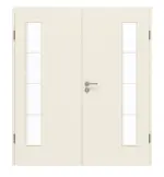 Frontansicht von GARANT Doppelflügeltür inkl. Zarge 0140-60 Dawn Resopal mit Lichtausschnitt LA-4 bandseitig Sprosse SP10