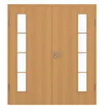Frontansicht von GARANT Doppelflügeltür inkl. Zarge Eiche Premium CPL mit Lichtausschnitt LA-4 bandseitig Sprosse SP10