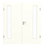 Frontansicht von GARANT Doppelflügeltür inkl. Zarge U11026SD Kristallweiß GHK08 mit Lichtausschnitt LA-4 bandseitig