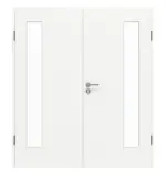 Frontansicht von GARANT Doppelflügeltür inkl. Zarge U11209SD Edelweiß GHK08 mit Lichtausschnitt LA-4 bandseitig