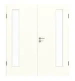 Frontansicht von GARANT Doppelflügeltür inkl. Zarge W1000ST3 Premium Weiß GHK08 mit Lichtausschnitt LA-4 bandseitig