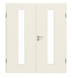 Frontansicht von GARANT Doppelflügeltür inkl. Zarge 0140-60 Dawn Resopal mit Lichtausschnitt LA-4 mittig