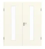 Frontansicht von GARANT Doppelflügeltür inkl. Zarge 9417-60 Snow White CPL mit Lichtausschnitt LA-4 mittig