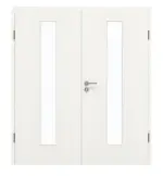 Frontansicht von GARANT Doppelflügeltür inkl. Zarge Authentic Bianco CPL mit Lichtausschnitt LA-4 mittig
