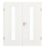 Frontansicht von GARANT Doppelflügeltür inkl. Zarge Authentic Bianco GCK08 mit Lichtausschnitt LA-4 mittig