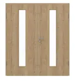 Frontansicht von GARANT Doppelflügeltür inkl. Zarge Authentic Risseiche GCK08 mit Lichtausschnitt LA-4 mittig