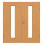 Frontansicht von GARANT Doppelflügeltür inkl. Zarge Buche Exklusiv CPL mit Lichtausschnitt LA-4 mittig