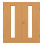 Frontansicht von GARANT Doppelflügeltür inkl. Zarge Buche Exklusiv GCK08 mit Lichtausschnitt LA-4 mittig