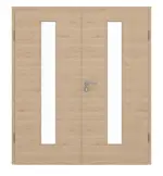 Frontansicht von GARANT Doppelflügeltür inkl. Zarge Quer Authentic Achat CPL mit Lichtausschnitt LA-4 mittig