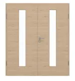 Frontansicht von GARANT Doppelflügeltür inkl. Zarge Quer Authentic Achat GCK08 mit Lichtausschnitt LA-4 mittig