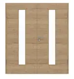 Frontansicht von GARANT Doppelflügeltür inkl. Zarge Quer Authentic Risseiche CPL mit Lichtausschnitt LA-4 mittig