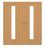 Frontansicht von GARANT Doppelflügeltür inkl. Zarge Eiche Premium CPL mit Lichtausschnitt LA-4 mittig