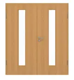 Frontansicht von GARANT Doppelflügeltür inkl. Zarge Eiche Premium GCK08 mit Lichtausschnitt LA-4 mittig
