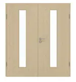 Frontansicht von GARANT Doppelflügeltür inkl. Zarge Natura Ahorn CPL mit Lichtausschnitt LA-4 mittig